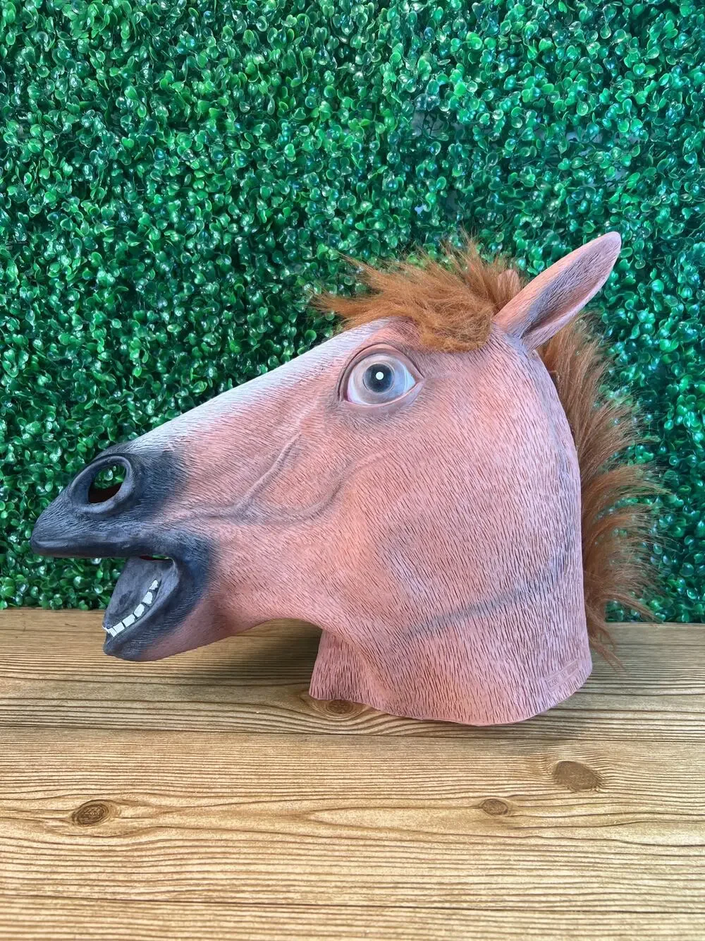 Adult Brown Horse Deluxe Full Head Latex Mask Halloween Cosplay Dress Up